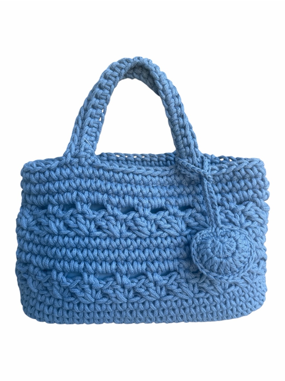 NWT A Coastal Chic On 34th Blue Crochet Tote Bag W/ Charm